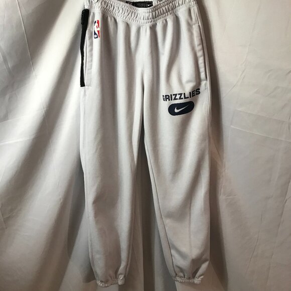 Nike Memphis Grizzlies NBA Off White Gray Athletic Sport Cut Joggers Sweatpants - Picture 1 of 7